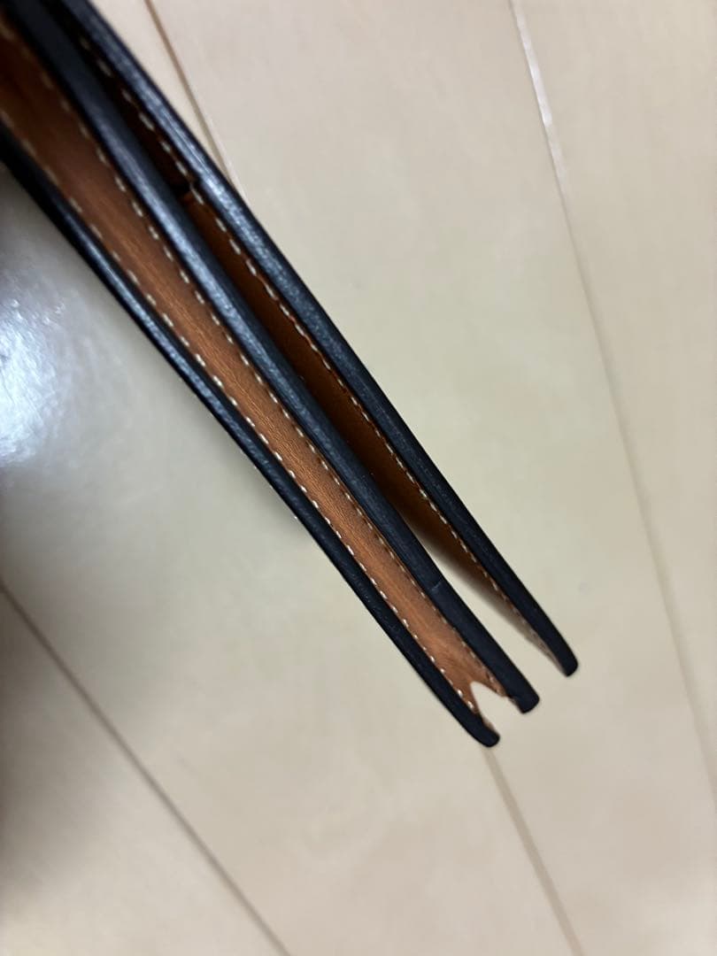 万双　双鞣和地　名刺入　ネイビー