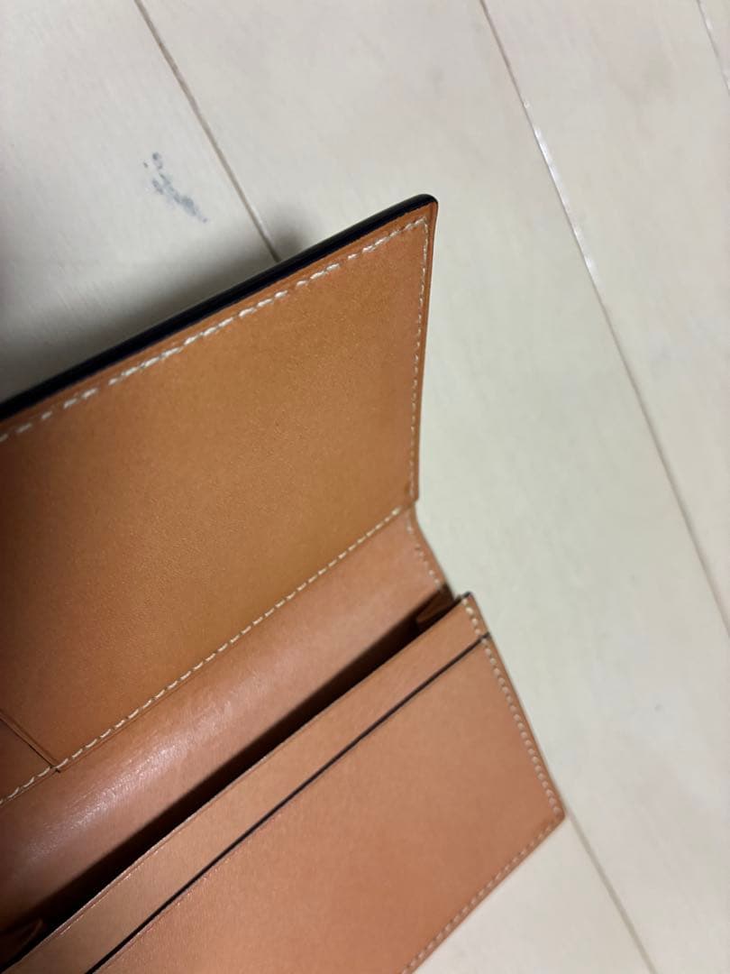 万双　双鞣和地　名刺入　ネイビー