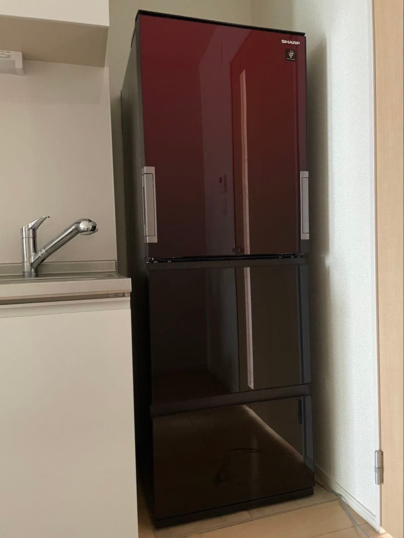 SHARP 冷蔵庫 SJ-GW35J レッドブラックプラズマクラスター