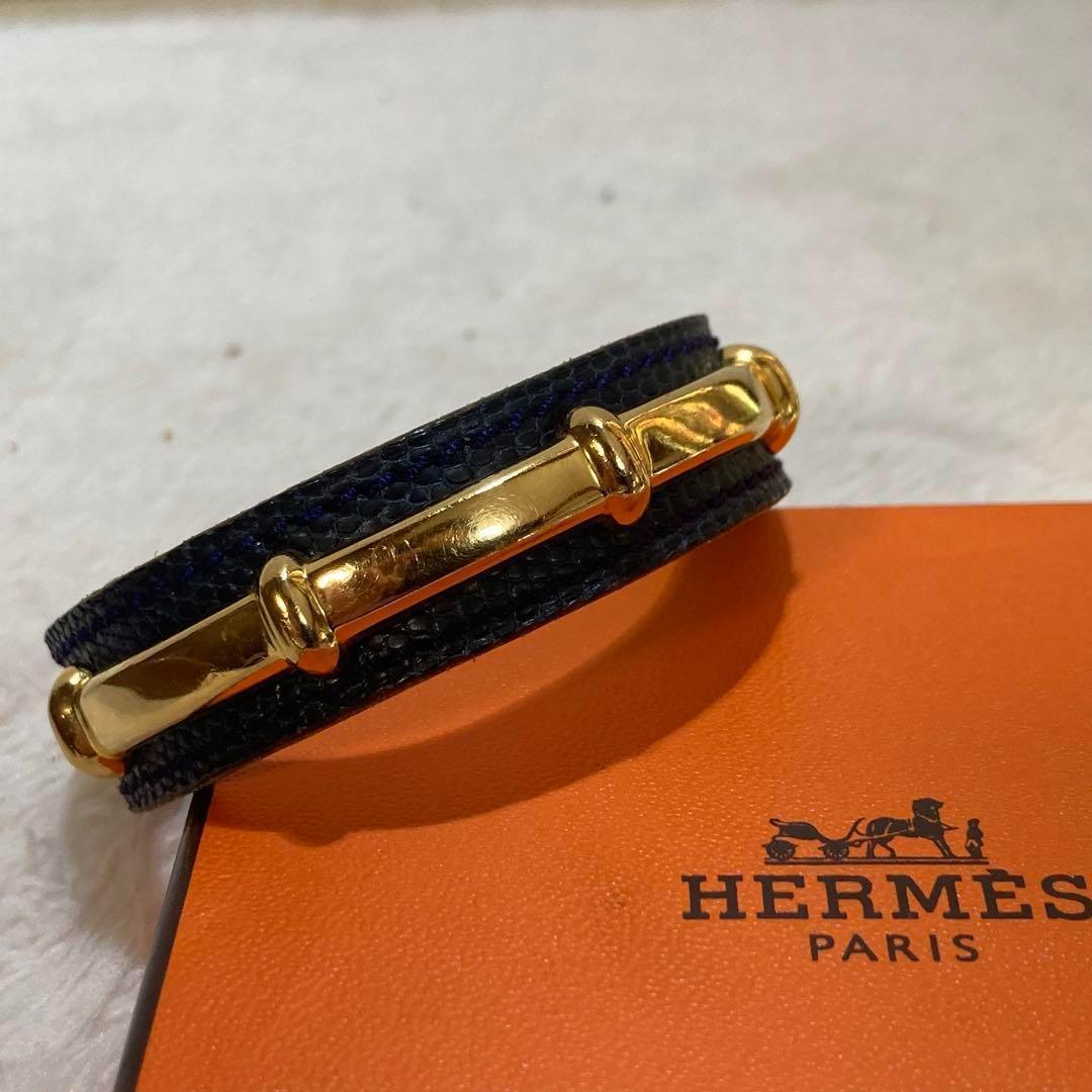 ！新品同然！　エルメス　バングル　ゴールド　レザー