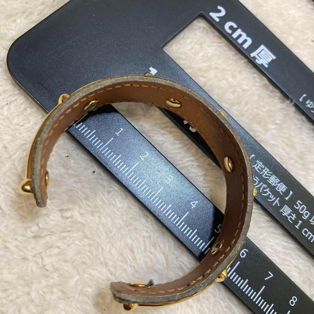 ！新品同然！　エルメス　バングル　ゴールド　レザー