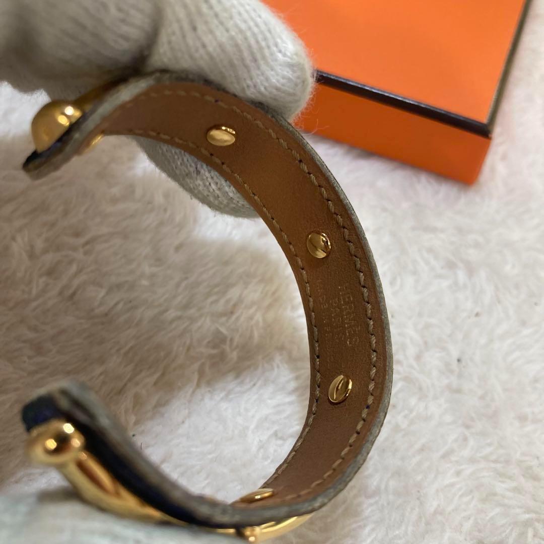 ！新品同然！　エルメス　バングル　ゴールド　レザー