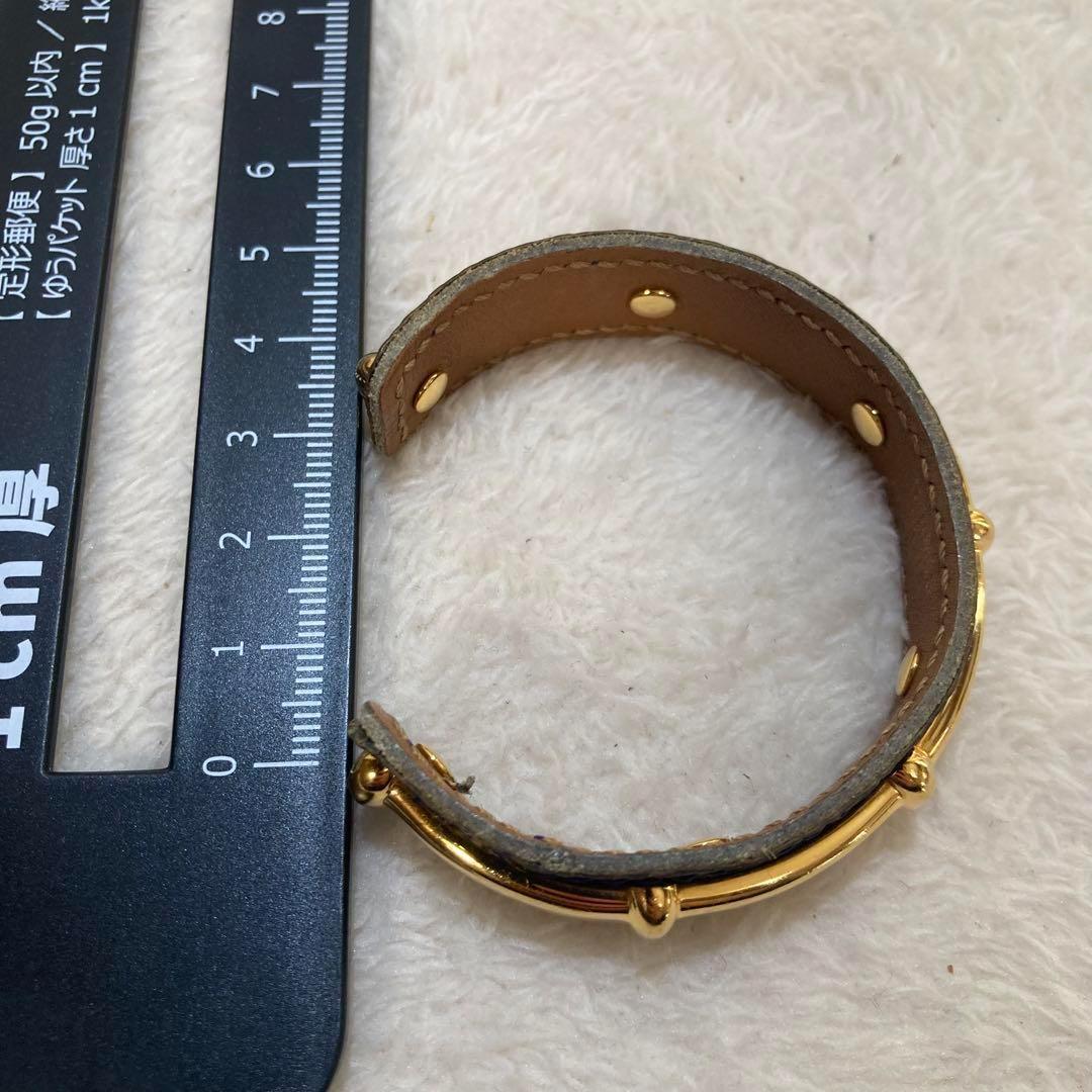 ！新品同然！　エルメス　バングル　ゴールド　レザー