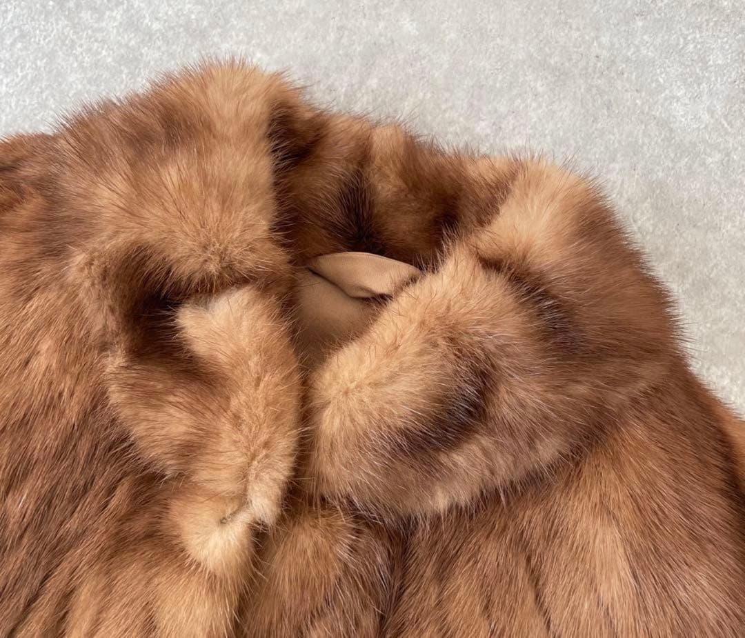 美品【希少】高級毛皮ミンク ジャケットコート ブラウン