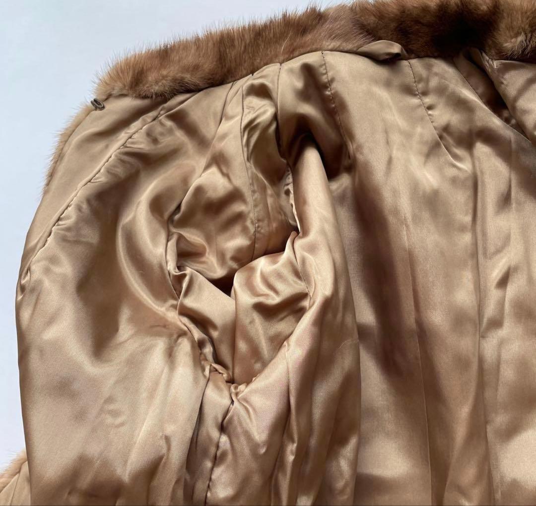 美品【希少】高級毛皮ミンク ジャケットコート ブラウン