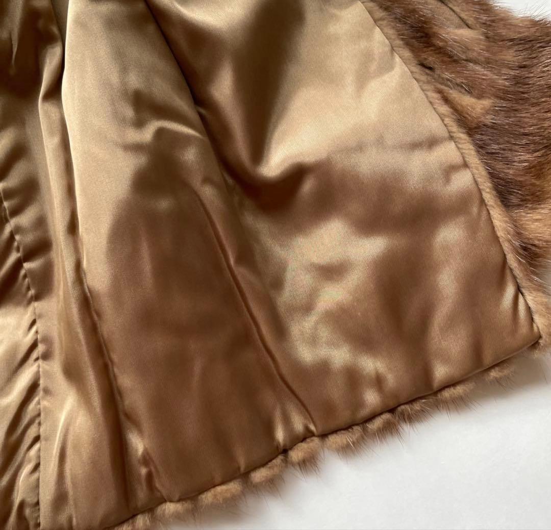 美品【希少】高級毛皮ミンク ジャケットコート ブラウン