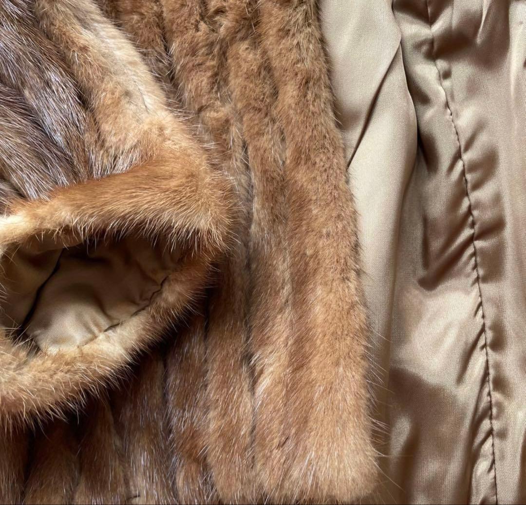 美品【希少】高級毛皮ミンク ジャケットコート ブラウン
