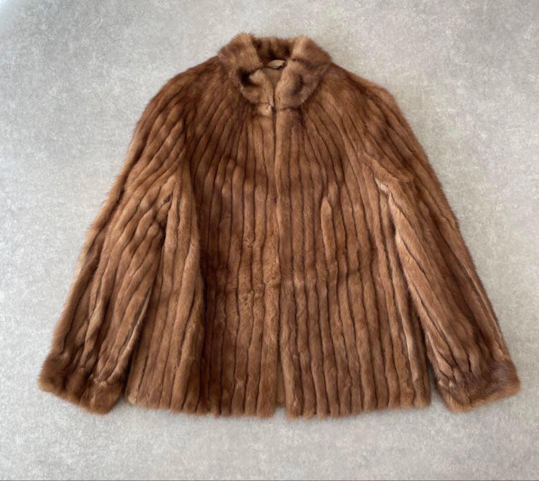 美品【希少】高級毛皮ミンク ジャケットコート ブラウン