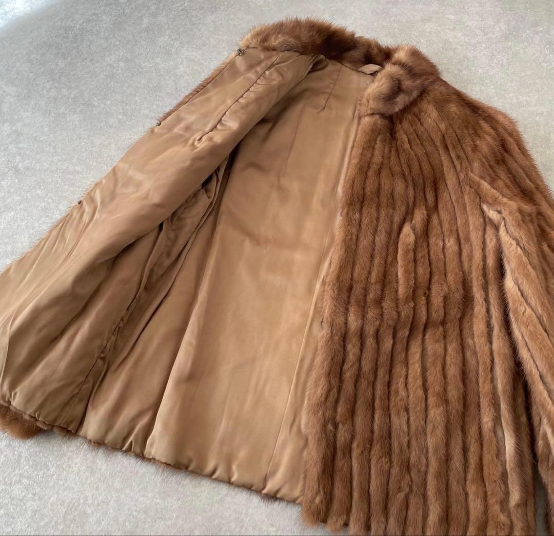美品【希少】高級毛皮ミンク ジャケットコート ブラウン
