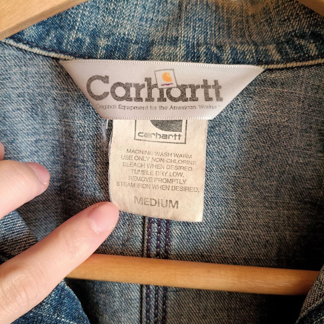 カーハート　デニムカバーオール　青系