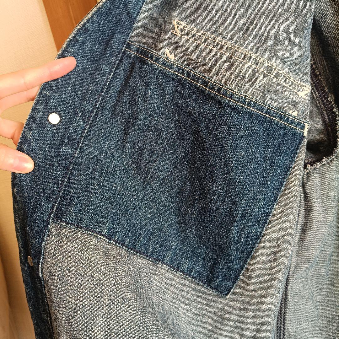 カーハート　デニムカバーオール　青系