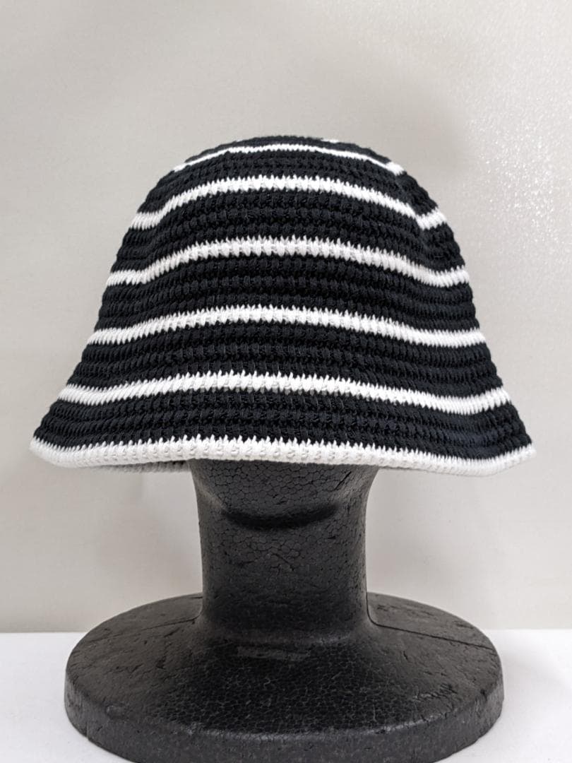 クーティー/ローゲージボーダーニットバケットハット/サイズ調整可内部アジャスター