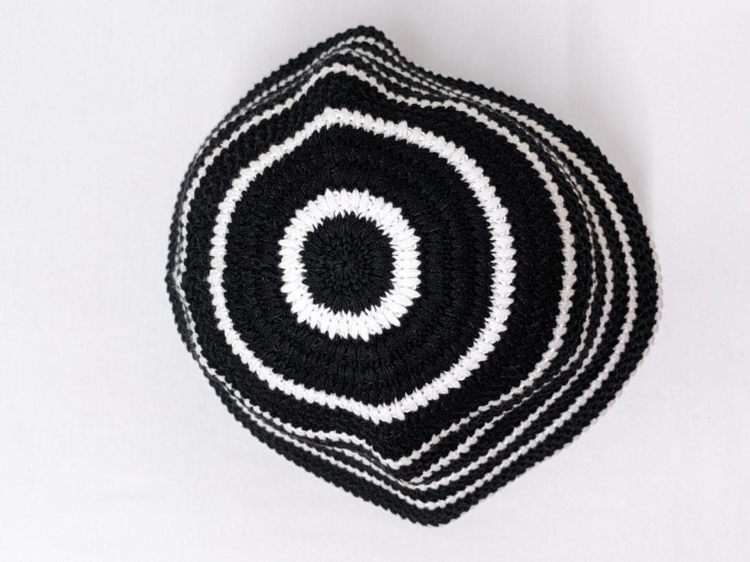 クーティー/ローゲージボーダーニットバケットハット/サイズ調整可内部アジャスター