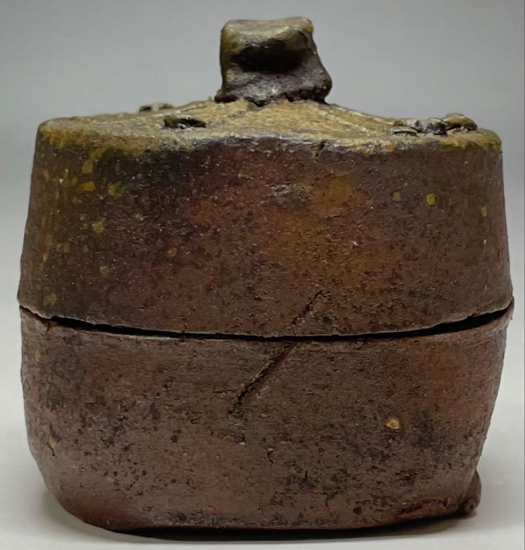 人間国宝　藤原啓　香合　備前焼　J44