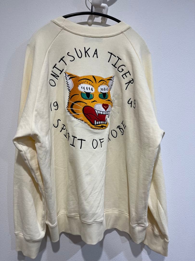 オニツカタイガー 刺繍 トレーナー ホワイト Ｌサイズ