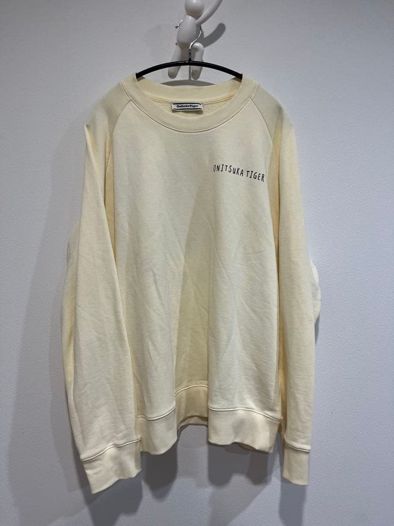オニツカタイガー 刺繍 トレーナー ホワイト Ｌサイズ