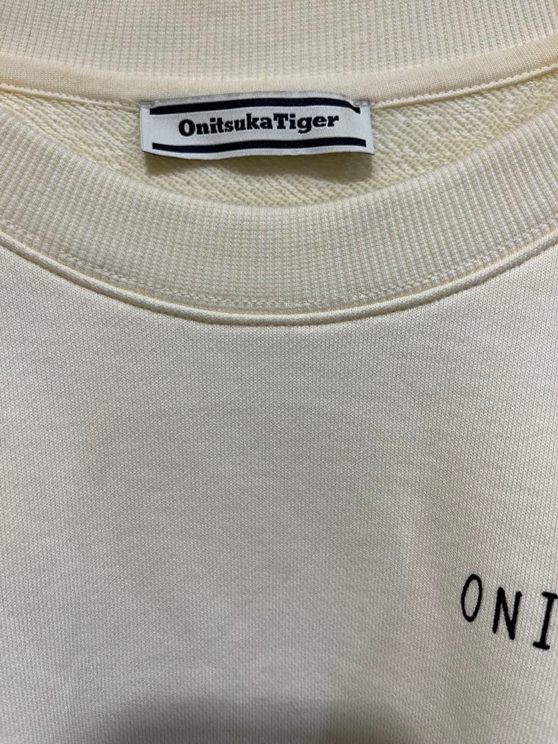オニツカタイガー 刺繍 トレーナー ホワイト Ｌサイズ