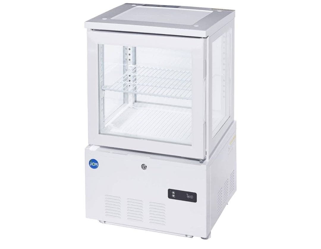 【美品】冷蔵ショーケース 卓上冷蔵庫 4面ガラスJCM