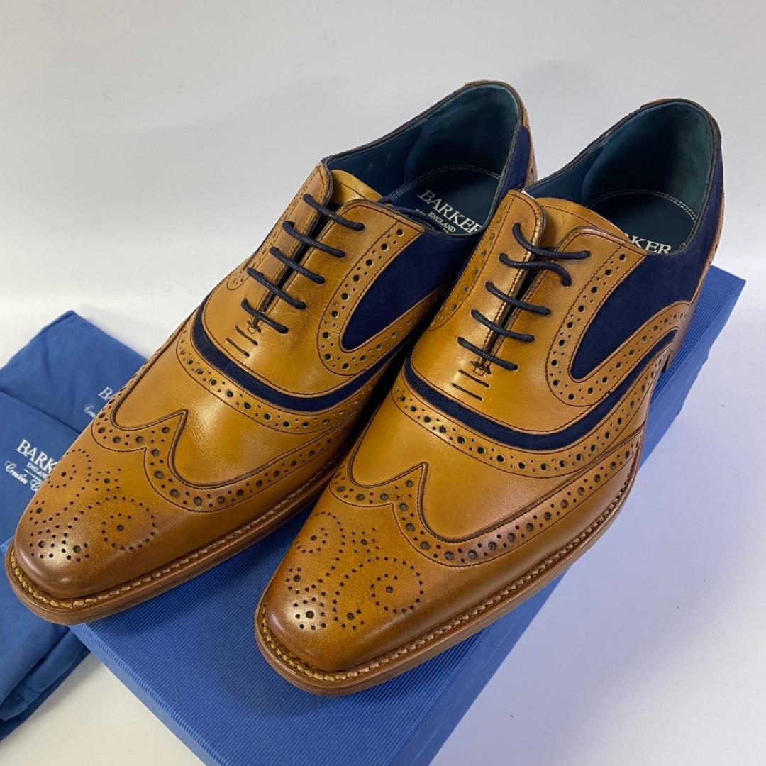 新品 バーカー マクリーン 革靴 UK8 26.0cm ブラウン イギリス 短靴