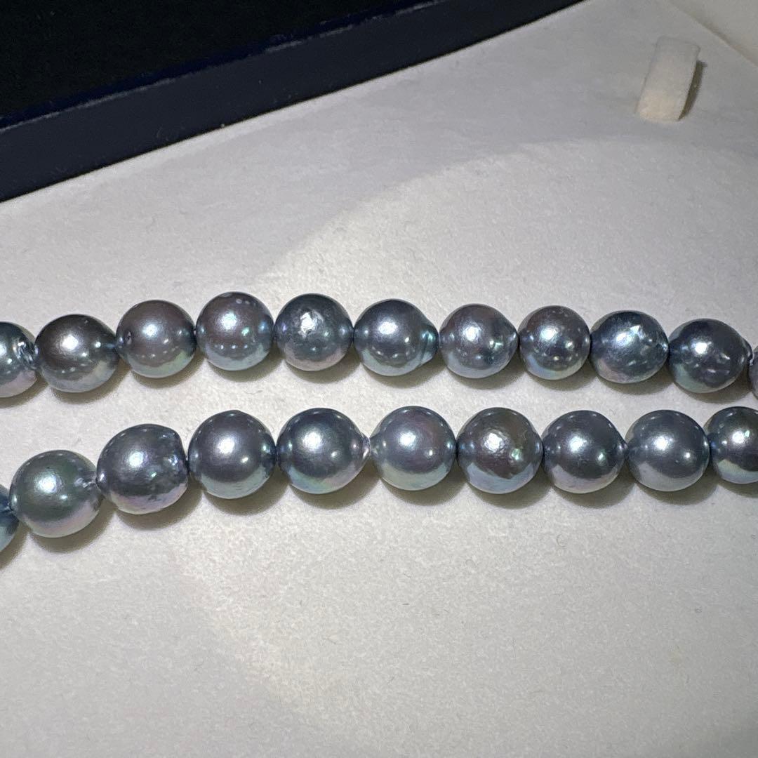大珠あこや✨パール 本真珠 ブルー 約41.5cm 約8.8-9.5㎜