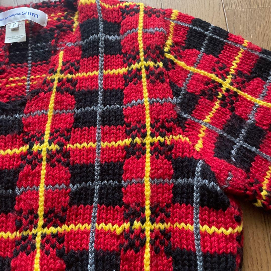 comme des garçons SHIRT Ｖネックデザインニット