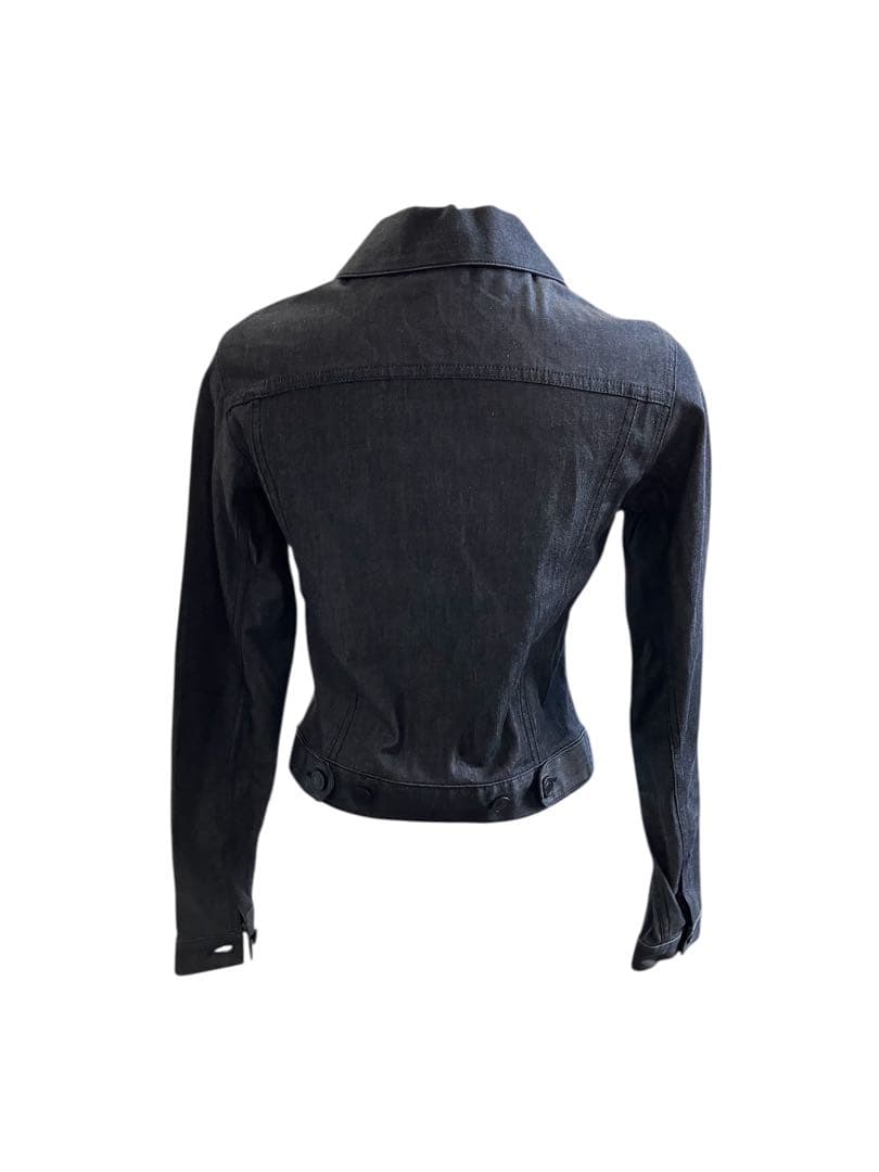 GUCCI グッチ　ストレッチデニムアシンメトリージャケット　38 刻印ボタン