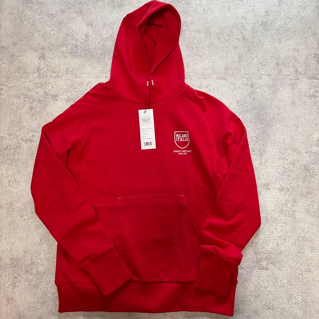 SY32 赤 フード付きトレーナーとスウェットパンツ、帽子セット