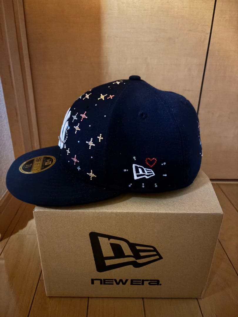 在庫処分New Era 59FIFTY ネイビー 73/8スワロフスキー