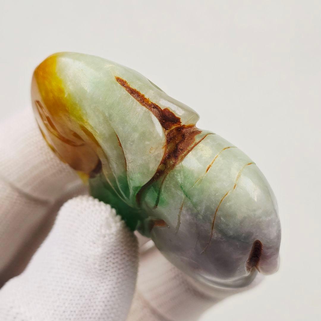 古美術 翡翠 手彫 清 吉象 太平有象 根付 玉佩 縁起物 美品