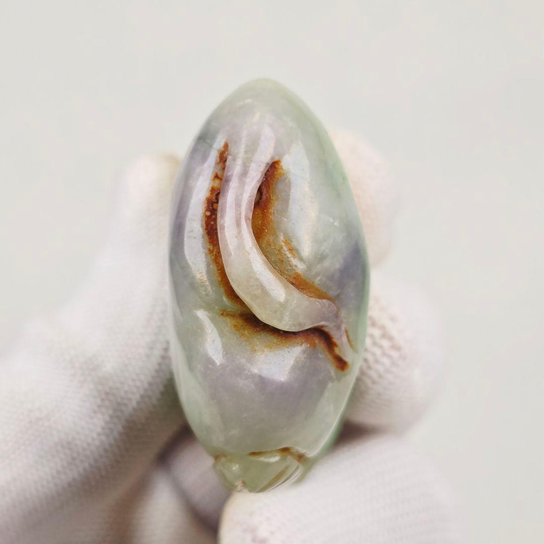 古美術 翡翠 手彫 清 吉象 太平有象 根付 玉佩 縁起物 美品