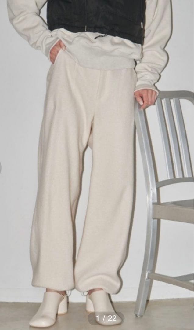 美品TODAYFUL ドローストリングウールパンツ アイボリー 38