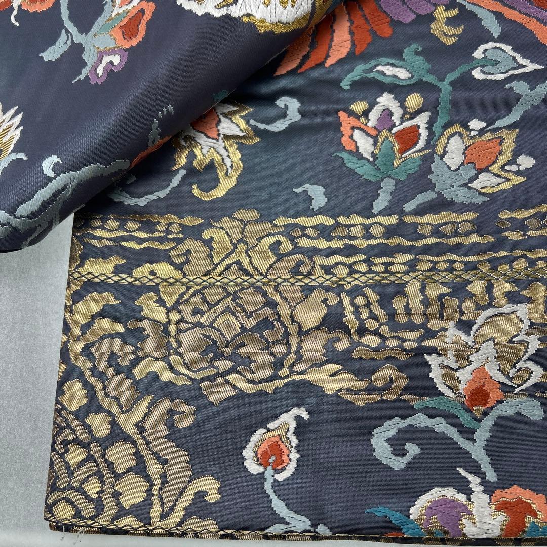 【ペルシャ　更紗文】高級絹製 袋帯 鳳凰と花柄0123