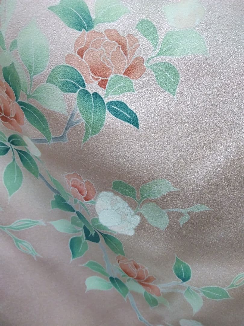 専用 最終値下げ F‐283 付下げ 薄ピンク 袷 枝花 暈し 重ね衿付 美品