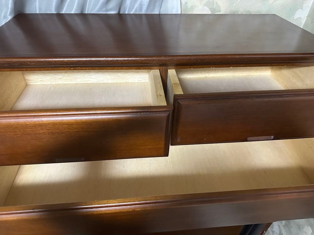 ダークブラウン木製チェスト 8引き出し 洋服ダンス