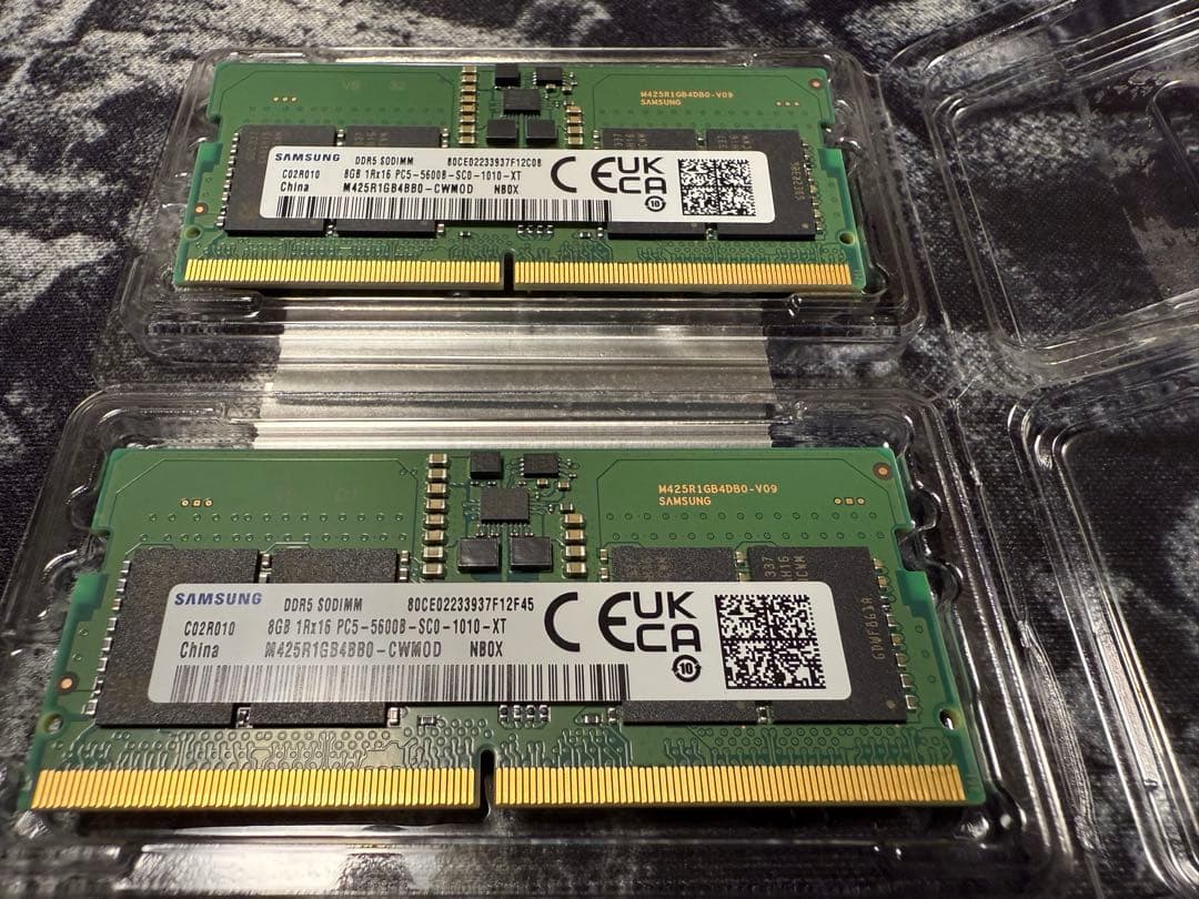 Samsung 8GB DDR5 メモリ ×2