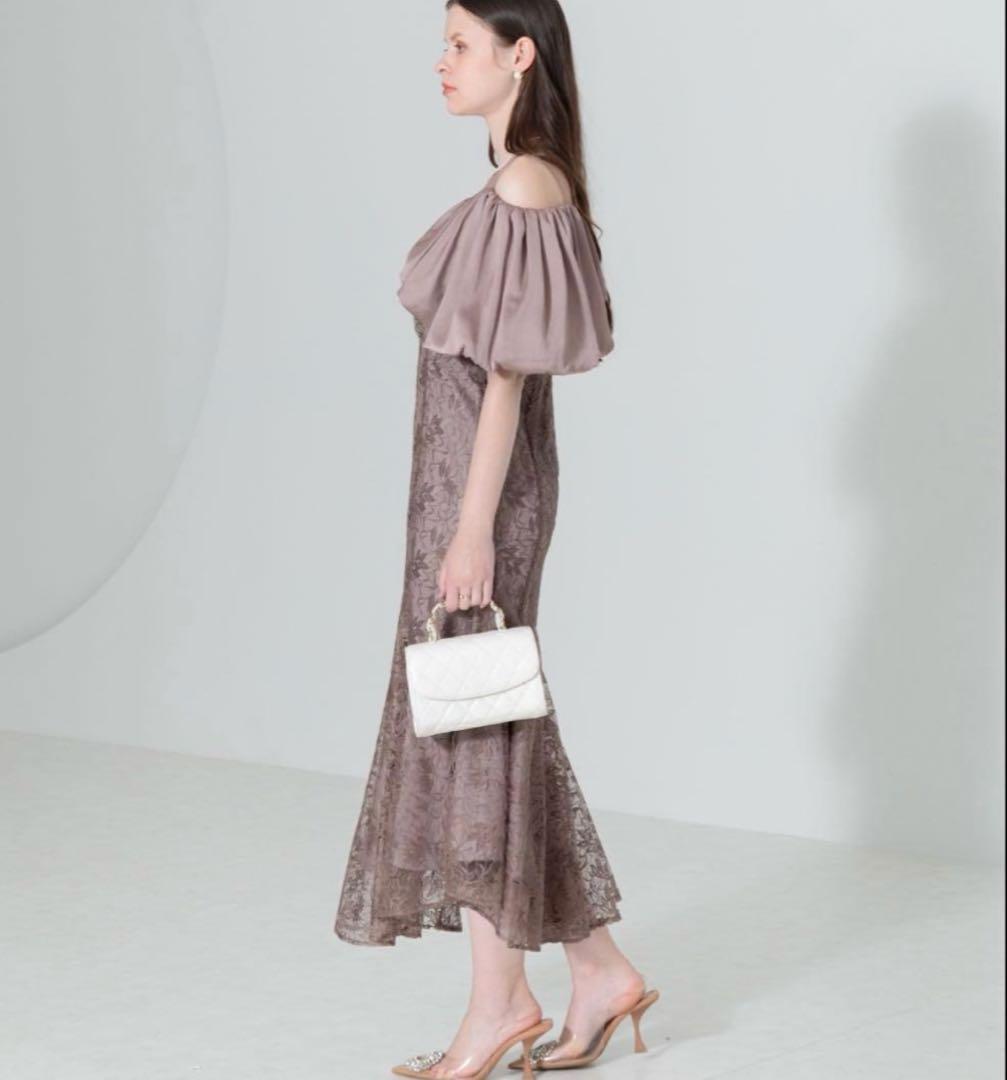 Leja オフショルダー花柄刺繍マーメイドドレス　オケージョン　結婚式　お呼ばれ