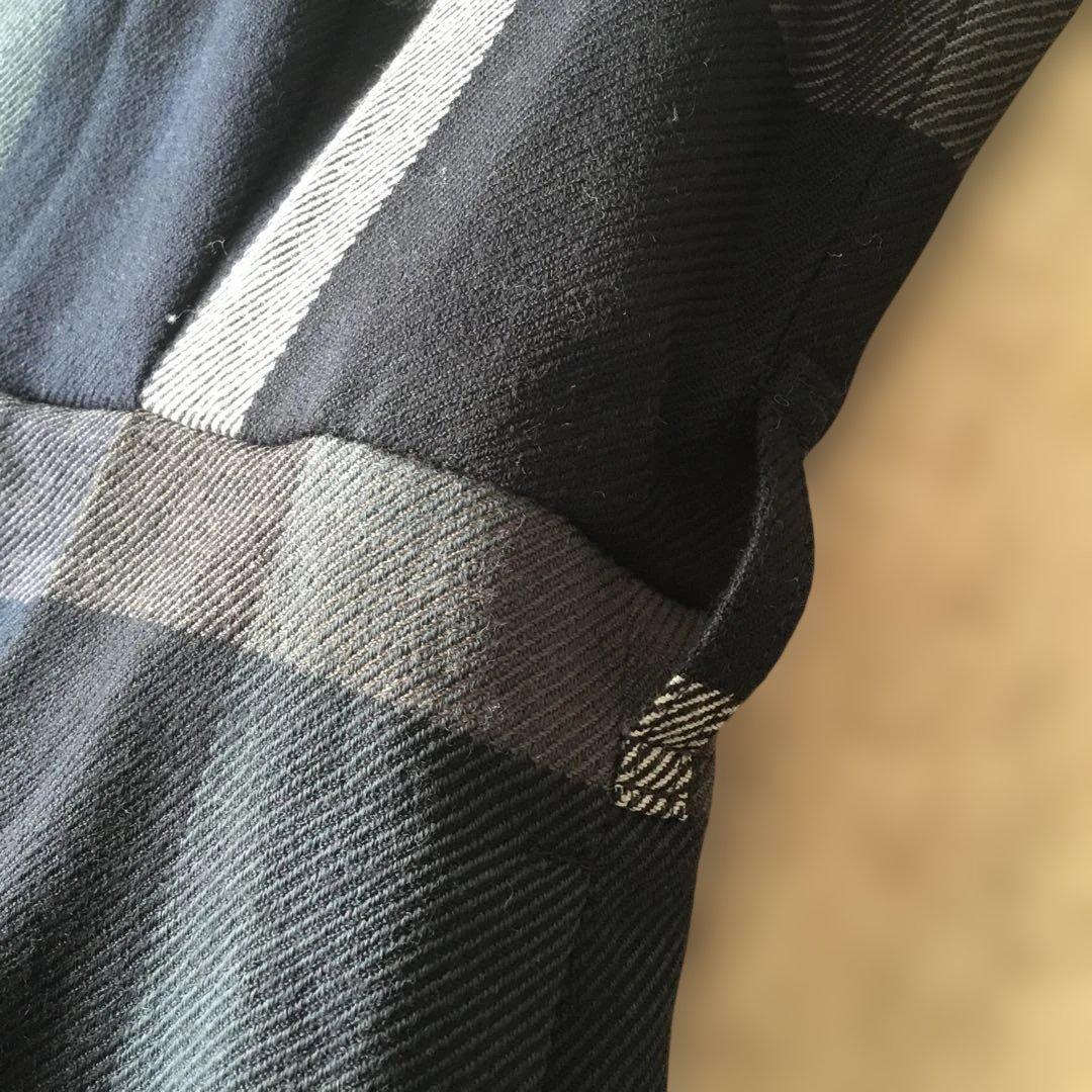 ブルーレーベル　半袖ワンピース　ネイビー系チェック　38 M