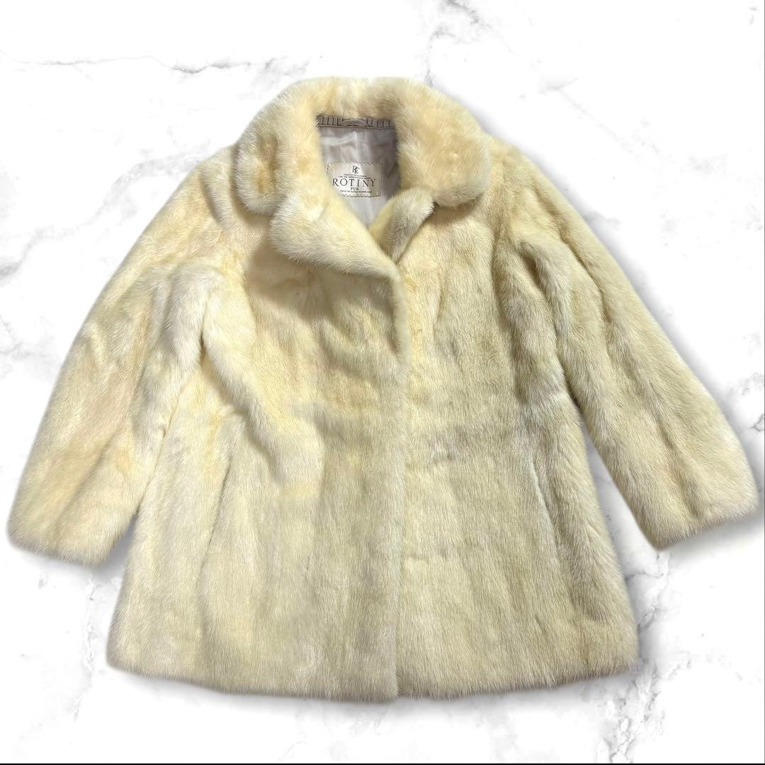 美品✨ ROTINY パールミンク ファーコート ハーフ丈 なめし柔らか M