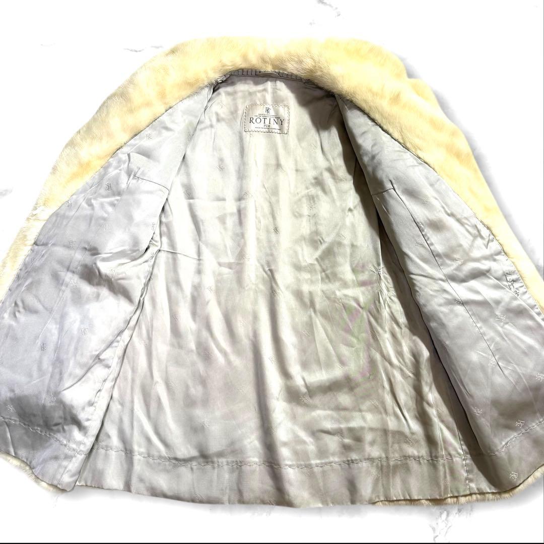 美品✨ ROTINY パールミンク ファーコート ハーフ丈 なめし柔らか M