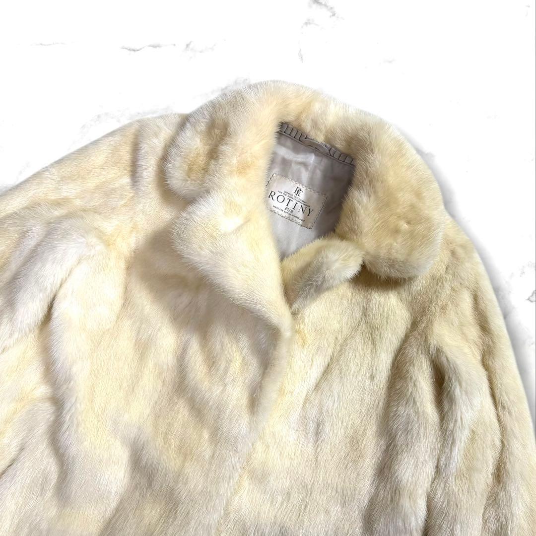 美品✨ ROTINY パールミンク ファーコート ハーフ丈 なめし柔らか M
