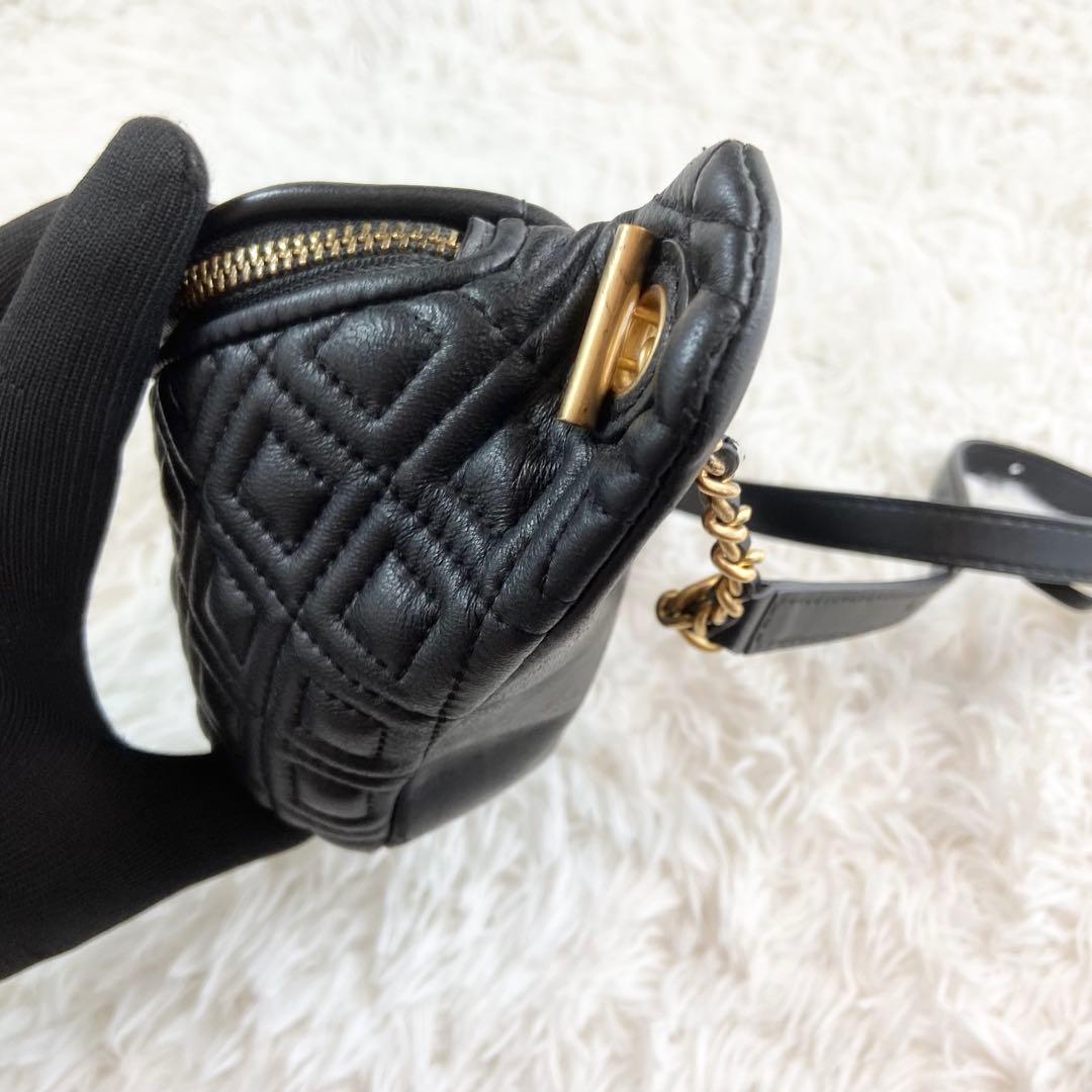 トリーバーチ ボディバッグ フレミング エンボス タッセル レザー ブラック