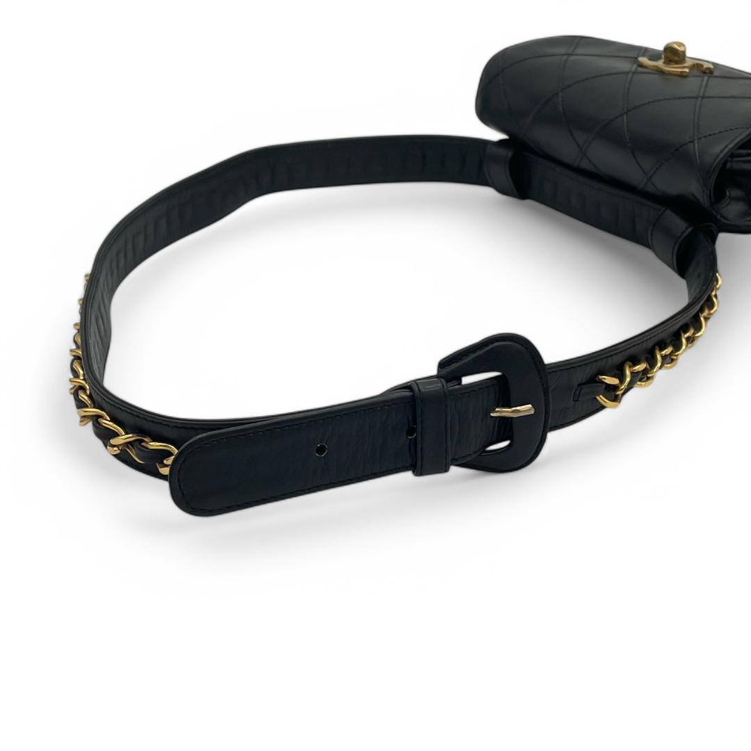 【超極美品】シャネル マトラッセ ビコローレ ラムスキン ウエストバッグ