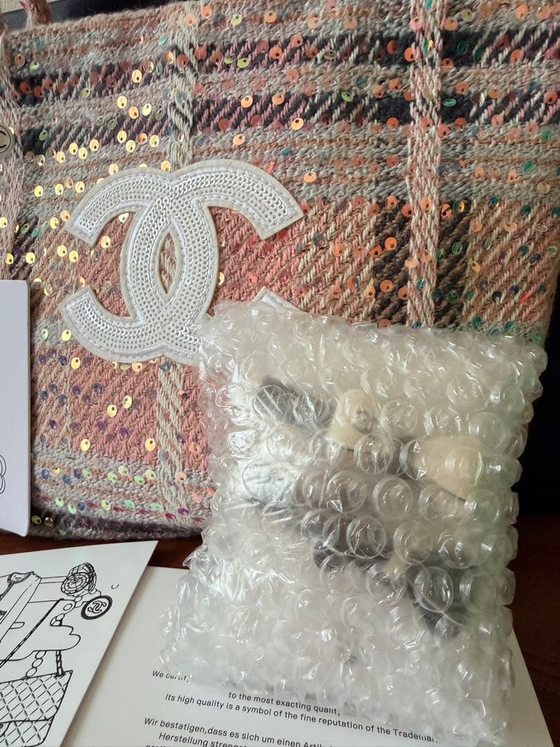 CHANEL ツイードバッグ 中型 ピンク系 シャネル