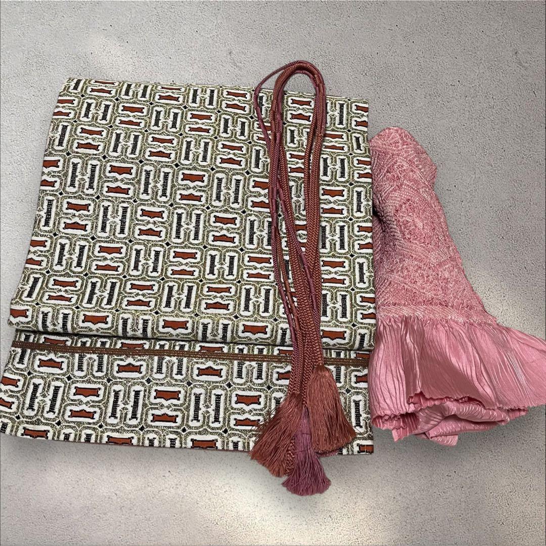 so271 洗える着物 大島紬風 小紋フルセット 身丈155裄丈64.5