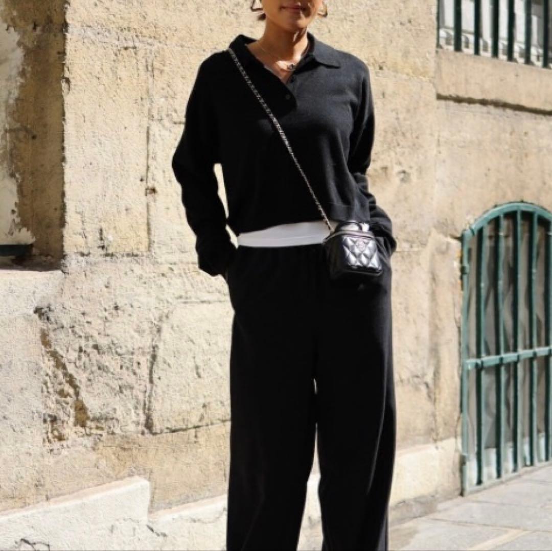 美品✨gypsohila ジプソフィア ニットポロ 2024AW ブラック