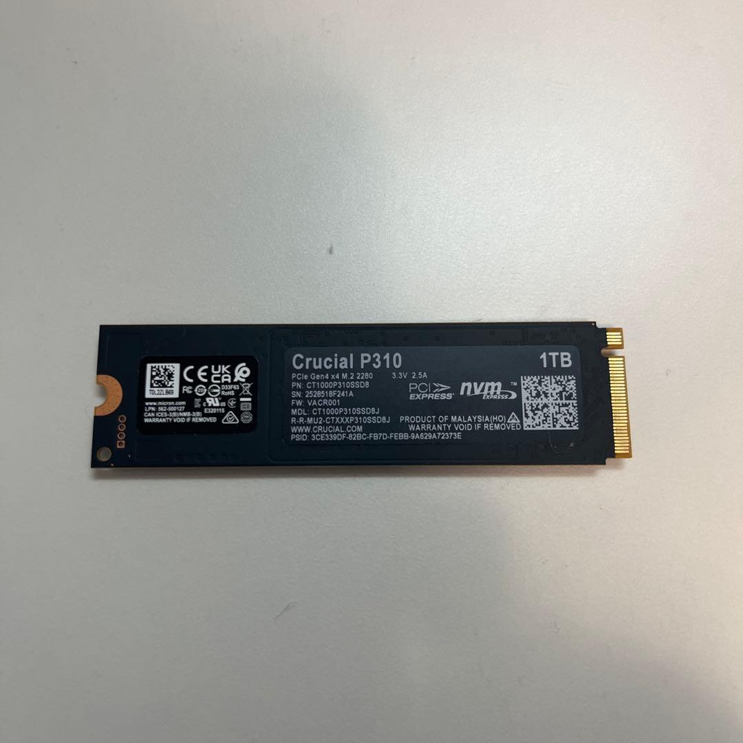 ブ*獣様 使用僅か96時間　Crucial P310 1TB M.2 NVMe