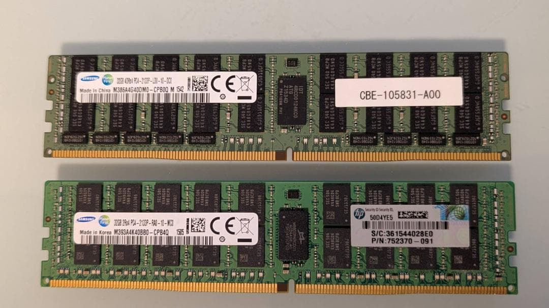Samsung メモリー DDR4 32GB×2枚 計64GB(管理番号:13)