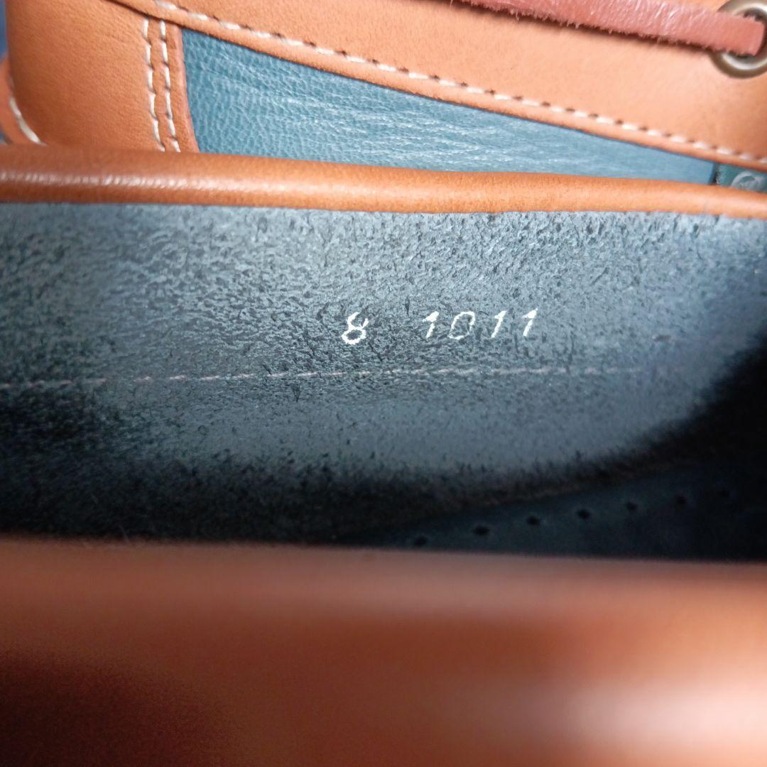 美品★着用2回パラブーツParabootバース モカシンデッキシューズ 青/茶