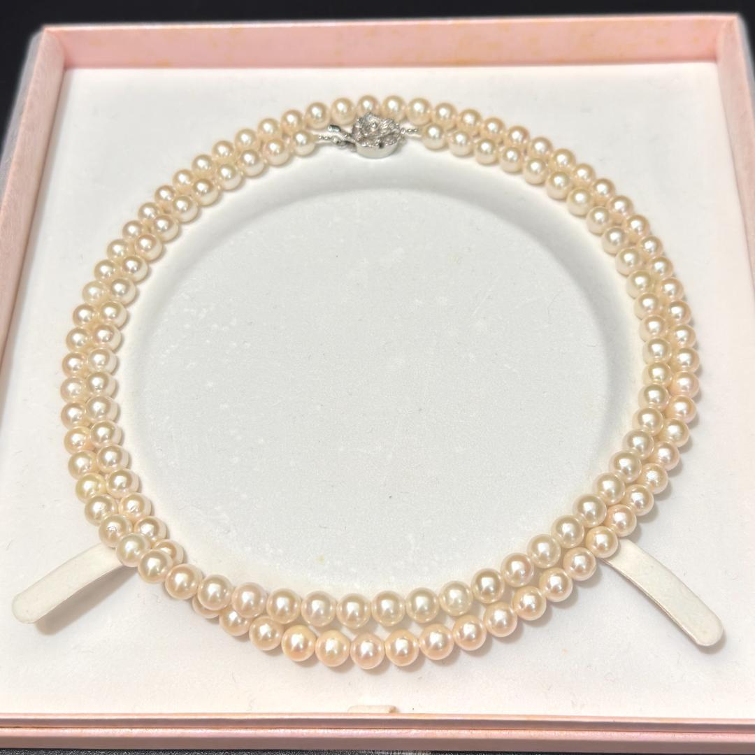 SV/K14WG✨ あこや真珠 パール ネックレス ピアスセット 6.5-7mm