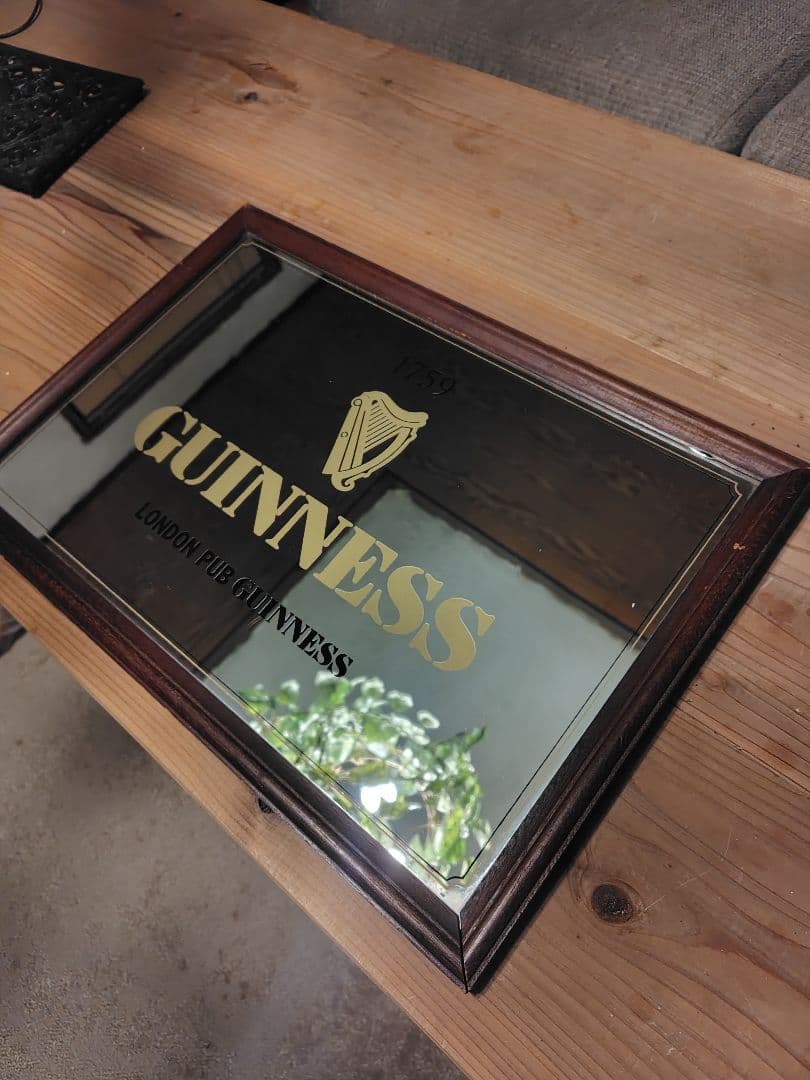 GUINNESS フレーム付きアンティークパブミラー　　非売品